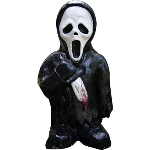 Horror Movie Garden Gnomes Undead Halloween Sculpture for Outdoor Patio Yard Lawn SCVD889