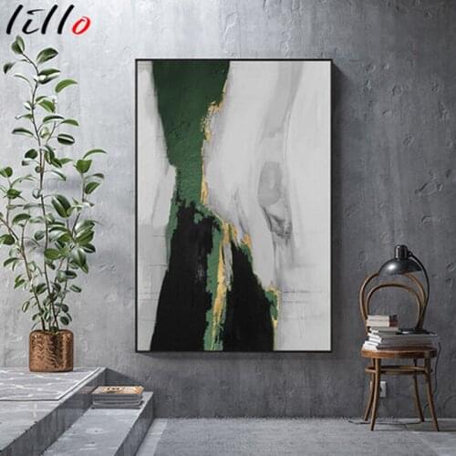 Dark green art decoration painting large living room huge abstract oil painting entrance hallway mural light luxury