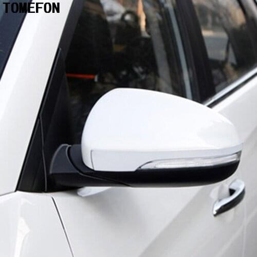 TOMEFON 2PCS For Hyundai Tucson 2016 2017 Stainless Steel Rearview Mirror Rubbing Trim Strip Decorative Molding Trim Car Styling