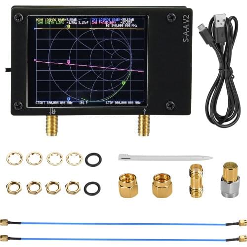 NanoVNA V2 Vector Network Analyzer 2.8inch Display 1950mAh SAA-2) 50kHz-3GHz Shortwave 3GHz HF VHF UHF Antenna Analyzer