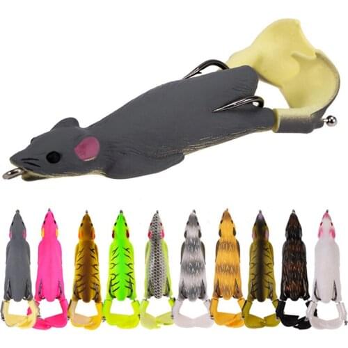 Whopper Plopper Bionic Bait 95mm/11.8g Simulation Mouse Fishing Lure Soft Crank Bait Minnow Fishing Lure