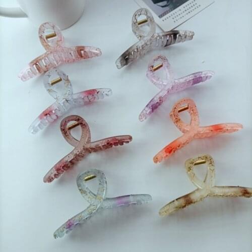 Japan and South Korea ins girl color lacquer hairpin simple grabbing the back of the head two-color hairpin shark clip wash clip