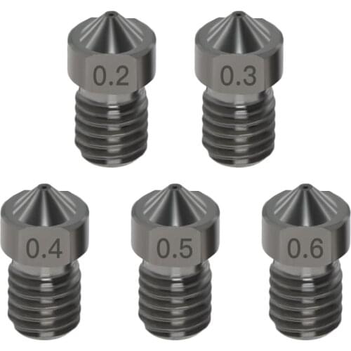 3D Printer Parts Hardened Steel Die Steel Nozzle V6 1.75mm For Ender 3 E3D Hotend Titan Extruder Prusa I3 MK3 Wear-Resistant