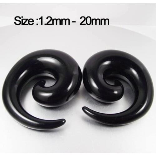 1.2mm-20mm One Pair Black Color UV Acrylic Ear Expander Ear Plug UV Taper Flesh Tunnel Piercing Body Jewelry