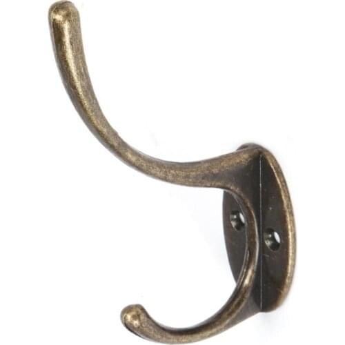 10pcs Double Cloth Hook Hangers Vintage Iron Wall Hook Rustic Key Coat Bag Hat Hanger Rustic Robe Hooks For Home With Screws