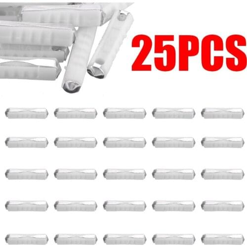 25pcs/set 8A White Continental Car Fuse Torpedo Bullet Classic Car Fuse Torpedo Bullet Automotive European Fuse
