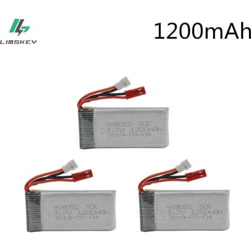 3pcs 3.7V 1200mAh 25C Drone Rechargeable Lipo Battery 903052 For RC SYMA X5SW X5 M18 H5P