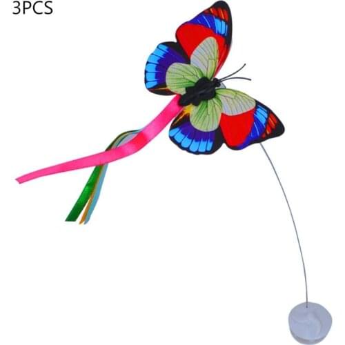 3Pcs Funny Cat Toys Electric Flutter Rotating Butterfly Refills Cat Teaser Toy Replacement Part Pet Supplies C42