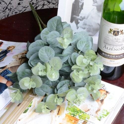 5PCS Eucalyptus Artificial flower silk flower decoration artificial leaves dinning table decoration Artificial plastic plants