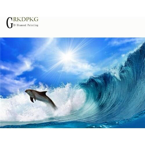 Diy diamond embroidery diamond painting cross stitch full square rhinestone mosaic,akvaryum dekor,unfinished home decor,dolphin