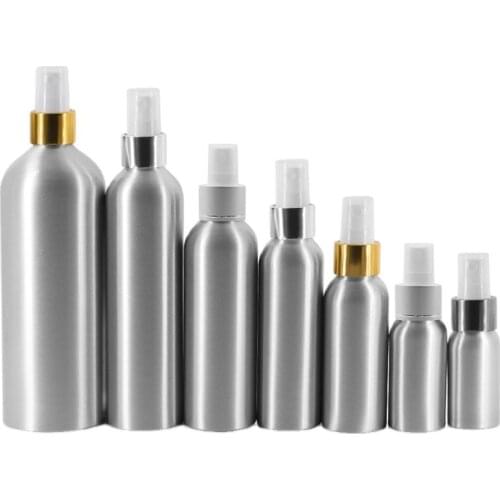 50ml Aluminium metal bottle silver/gold collar mist sprayer perfume facial toner water toilet serum skin care cosmetic packing