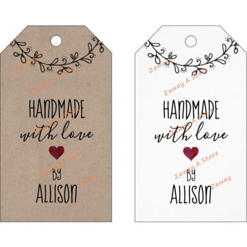 Custom Kraft Paper Tags DIY Handmade/Thank You Multi Style Crafts Hang Tag With Rope Labels Gift Wrapping Supplies Wedding Favor