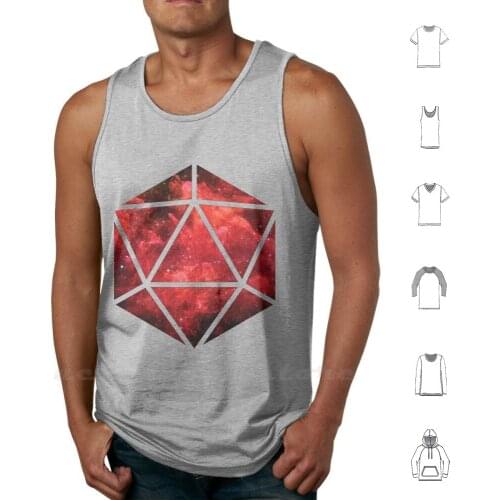 D20 Broken Sight Tank Tops Vest 100% Cotton Dnd And D D Dice 20 Game D20 Tabletop Games Galaxy Space Series