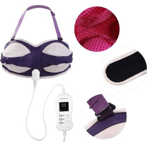 Dropship Heating Vibration Breast massager Infrared Chest Massage Bra Electric Breast Enlarger Growth Bra Beauty Healthy Tool