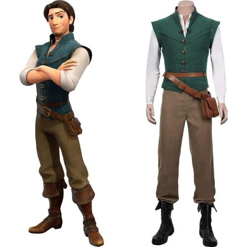 Flynn Rider Cosplay Costume Vest Shirt Outfits Halloween Carnival Suit
