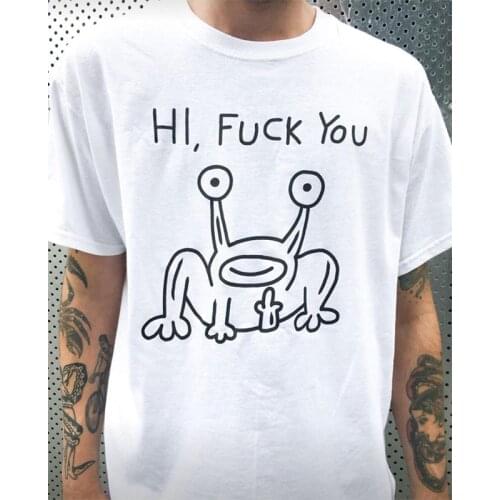 Calelinka Funny Graphic Printed Grunge Tees White 100% Cotton Short Sleeve Summer Tops Crewneck Loose Unisex Aesthetic tShirt