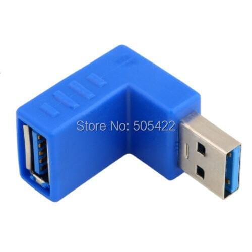 Type A Male to A Female Blue Data USB 3.0 Connector Cable Adapter 90 Degree DHL OR FEDEX Shipping