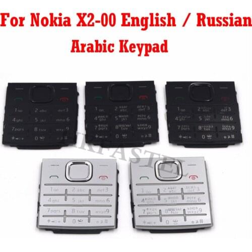 HKFASTEL New Cell phone Keyboard For Nokia X2 X2-00 X2 00 Mobile Phone Housing English / Russian /Arabic Keypad Cover Case