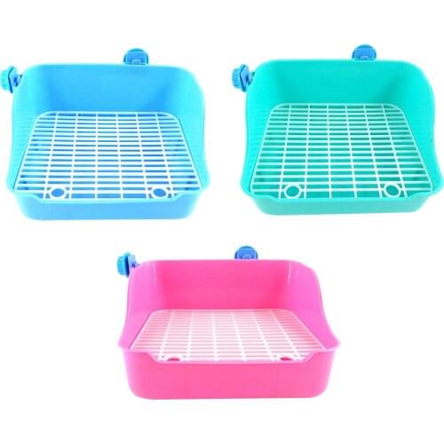 Rabbit Toilet Box Trainer Potty Corner Tray Cage Litter Small Animals Pet Pan For Adult Hamster Guinea Pig Ferret