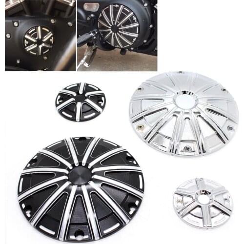 For Harley Sportster Low XL 883N R C 1200 Motorbike Stripe shape Timer Clutch Timing Cap Master Cylinder Chain Inspection Cover