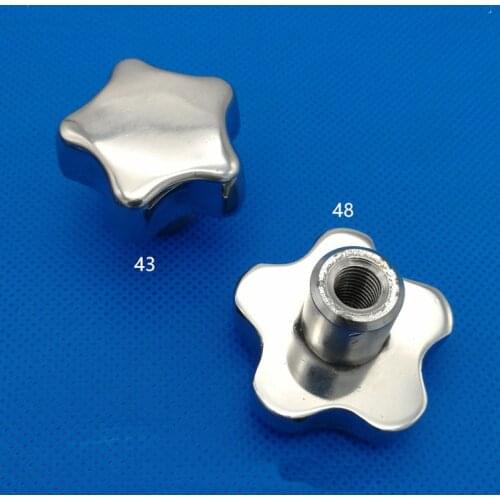 M8Xφ43mm Stainless Steel Star Handle Plum Locking Screw Cap Stainless Steel Hand Wheel Five Star Nut Fastening Handle Knob
