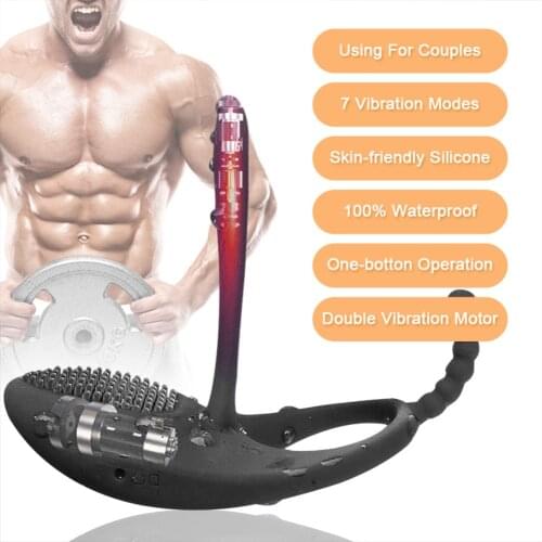 Male Vibrating Penis Ring Time Delay Ejaculation Cock Ring Vagina Stimulator Adult Erotic Sex Toys For Couples Silicone Sex S L1