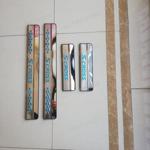 For Suzuki SX4 S-Cross SCross Accessories 2013-2018 2019 2020 Stainless Chrome Car Door Sills Kick Plate Guard Pedal Protectors