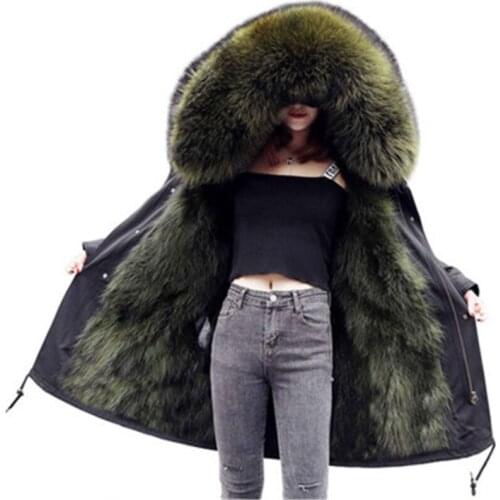 2019 New Winter Scorpion Fox Fur Liner To Overcome Female Fur Coat Female Long Section Parker Womens Fur Coat 563
