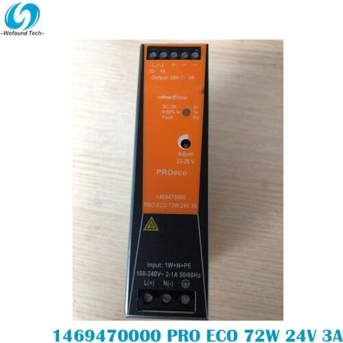 Original Weidmüller 1469470000 PRO ECO 72W 24V 3A Rail Switching Power Supply Single Phase, 100% Tested BeforeShipment