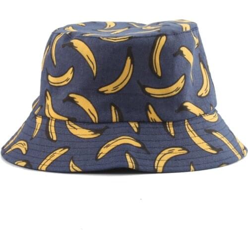 Panama Bucket Hat Men Women Summer Bucket Cap Banana Print Bob Hat Hip Hop Gorros Fishing Fisherman Hat