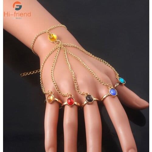 Infinites Power Gloves Handguard Bracelet Crystal Gem Women Girl Pulsera Gift Jewelry Decoration