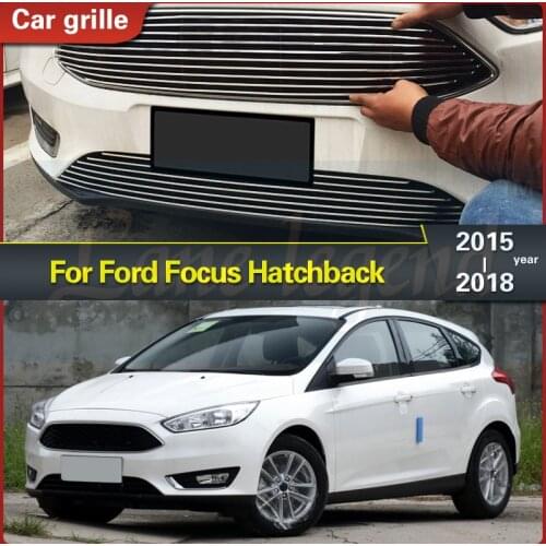 For Ford For Focus 2015-2018 Hatchback High Quality stainless steel Car Front Bumper Grille Grill Cover Trim Racing Grills