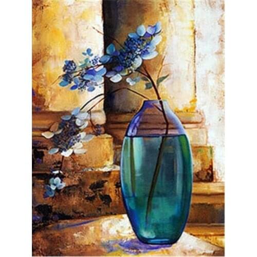 Full square diamond mosaic flower pot embroidery painting rhinestone wall sticker decoration diamond art needlework handcraft