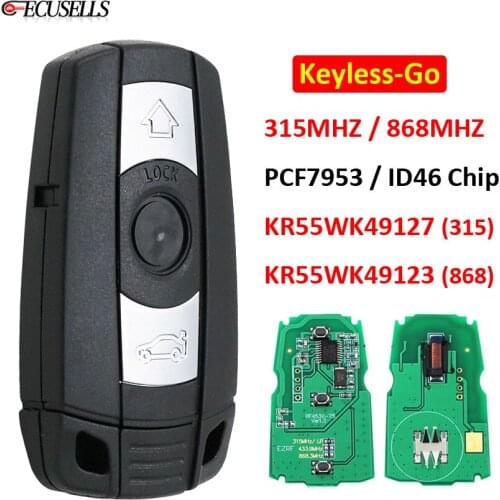 Full Intelligent Keyless-Go Remote Key 315MHz / 868MHz PCF7953 / Hitag 2 / ID46 Chip KR55WK491 for BMW CAS3 3 / 5 Series X5 X6