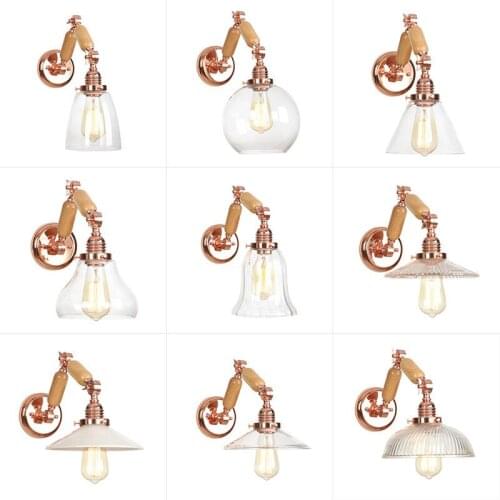 Post modern simple metal wall lamp restaurant corridor porch rose gold wall lamp adjustable lamp at the head of the bed