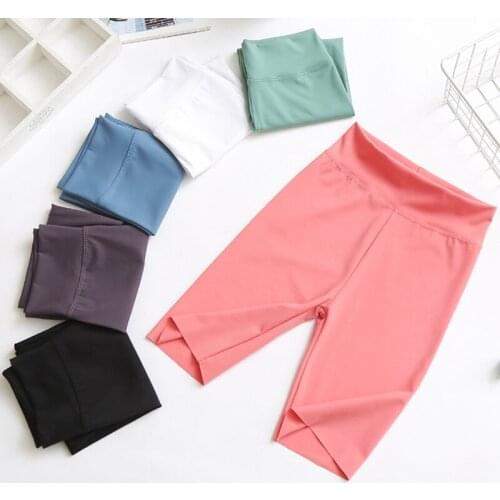 Girls five-point pants summer thin high waist childrens tight sports girl leggings
