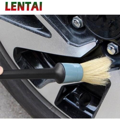 LENTAI For Skoda octavia a7 a5 2 rapid fabia Mini cooper Lifan 1Set Car Detailing Brush Natural Boar Hair Brushes Cleaning Tools