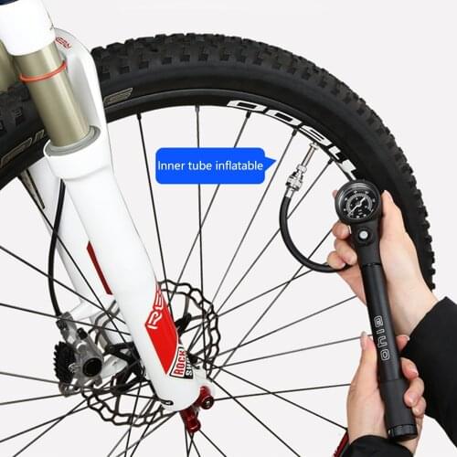 300psi MTB Shock Fork Pump Schrader Presta Bike Motor Tyre Inflator Bicycle Suspension Fork Pump Mini Gauge Tire Pumping