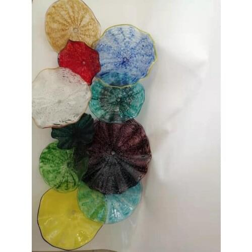 Modern Hand Blown Art Deco Glass Wall Plates