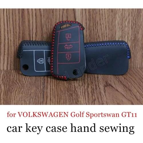 Only Red cheap price for VOLKSWAGEN Golf Sportswan GT11 Key Case Car Hand Sewing Leather Key Cover Auto