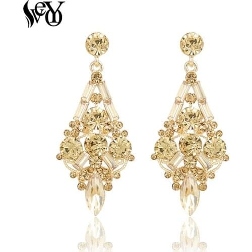VEYO Full of Rhinestone Crystal Drop Earrings For Women brincos Pendientes Zinc Alloy Lead free nickel free