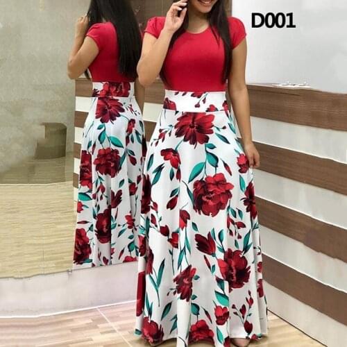 Plus Size Women Autumn Print Stitching Flower Casual Long Party Dress Vestidos Bodycon Elegant Sexy Woman Maxi Dress Female 2021