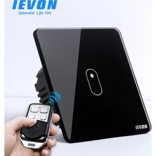 1 Gang Wireless Light Switch, Remote Control Switch Light Switch, Tempered Glass Panel LED Indicator Touch Wall Light Switch