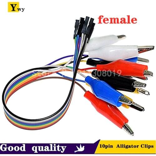1 Set Alligator Test Clip to Female Wire Jumper Cable Bundle Wire Length 20CM 30CM Crocodile Clip 10PCS