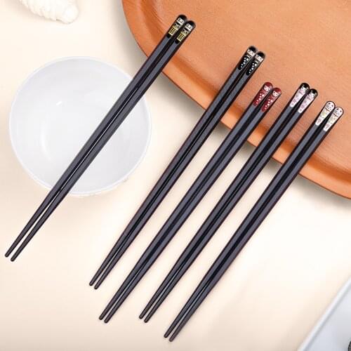 1Pair Japanese style Chopsticks Black PPS Sushi Snail Rice Noodles Chop Sticks Cute Tableware Kitchen Bar Supplies Party Cutlery