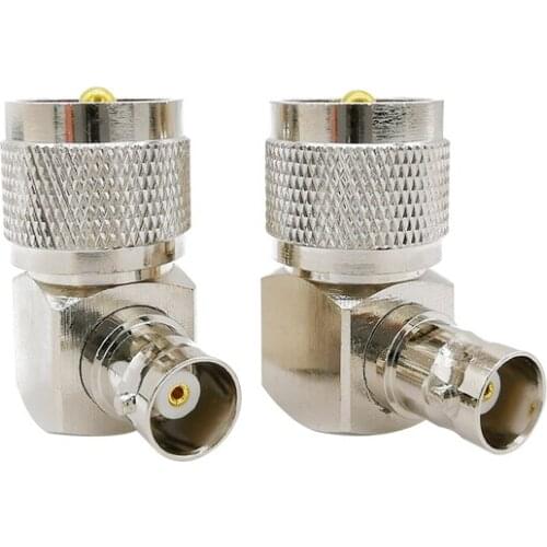 1Pcs Right Angle UHF PL259 Male Plug to BNC Female Jack RF Coaxial Connector 90 Degrees UHF PL-259 Plug to BNC Converter Adapter