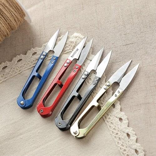 2Pcs Multicolor Trimming Sewing Nippers U Shape Clippers Yarn Stainless Steel Embroidery craft Scissors Tailor Scissors