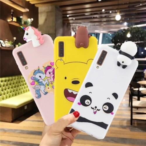 3D Cute Cartoon Bear Unicorn Soft Case Cover For Samsung A7 2018 J4 J6 A8 A6 Plus S7 Edge S8 S9 A3 A5 2017 TPU Phone Cases Coque