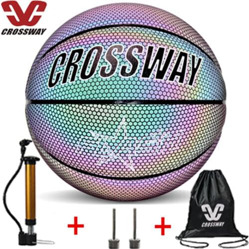New Basketball, Luminous Reflective 7 Basketball, PU basketball, Luminous Basketball, Gift Air Pump + Gas Needle + Bag