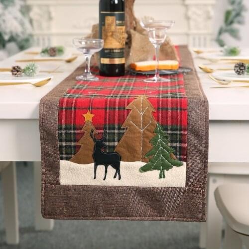 Christmas Table Runners Red Black Stripe Tablecloths Wedding Theme Party Christmas Table Cover New Year Party Xmas Decor